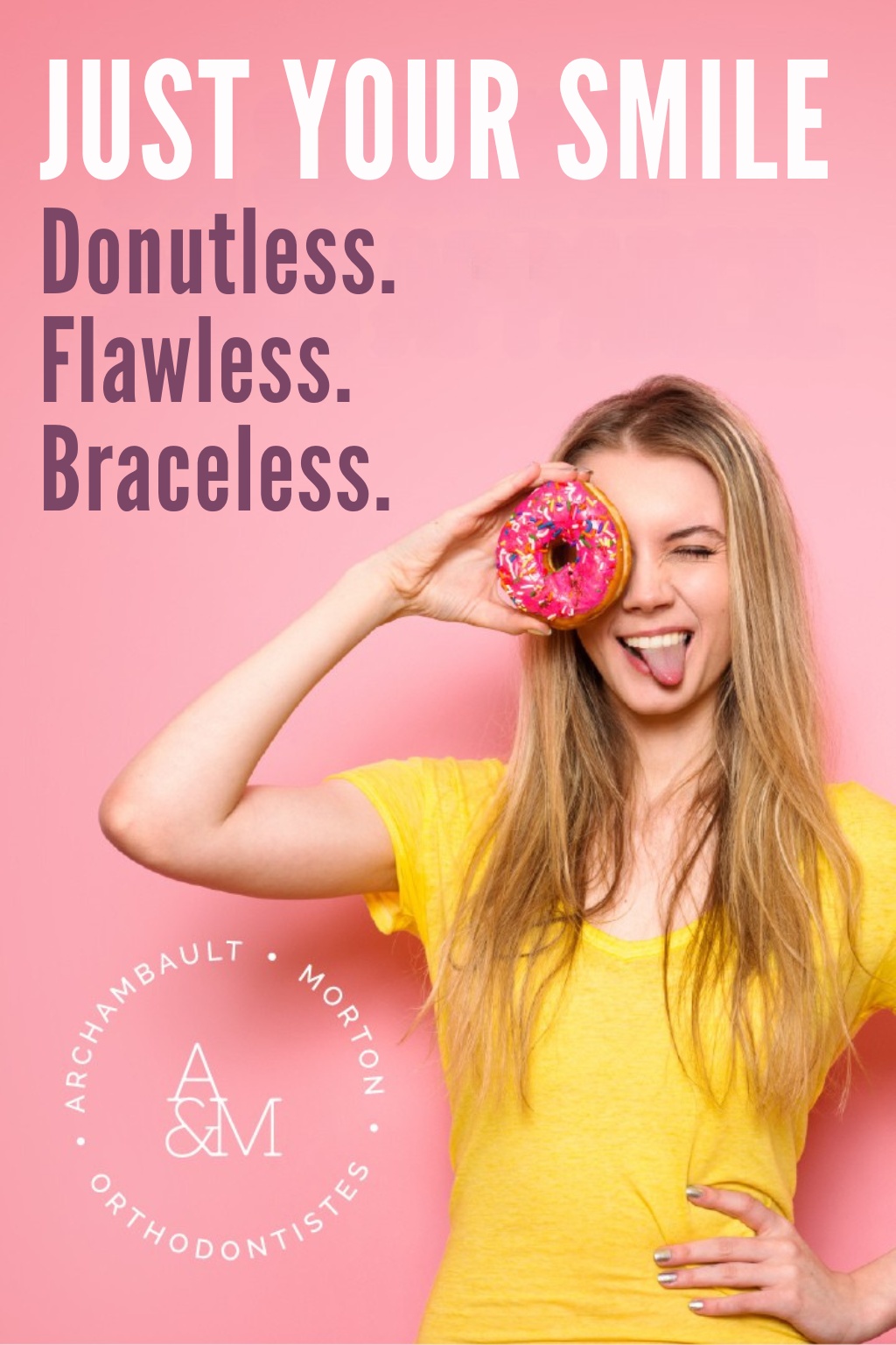 AMortho-FacebookAd-Rectangle-Vertical-Teen-Donut adult orthodontics Archambault and Morton